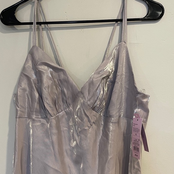 NWT Wild Fable Women's Size XL Iridescent Maxi Slip Dress Silver - Picture 5 of 9